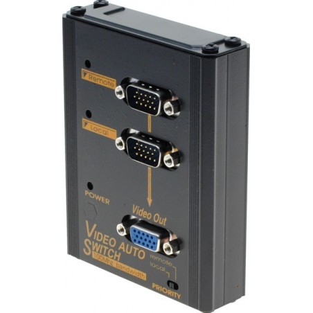 Automatisk omskifter mellem 2 VGA-signalkilder, med prioritetsvælger