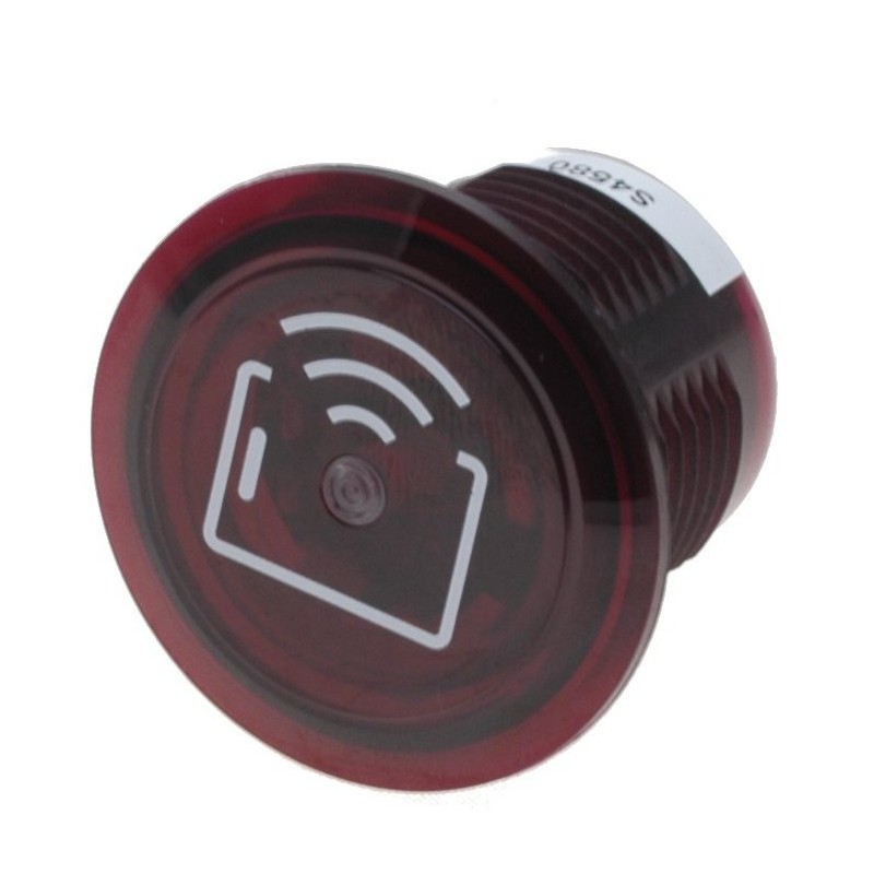 RFID læser, EM standarden 125kHz, til RS232, Monteres i hul i væg, karm etc.