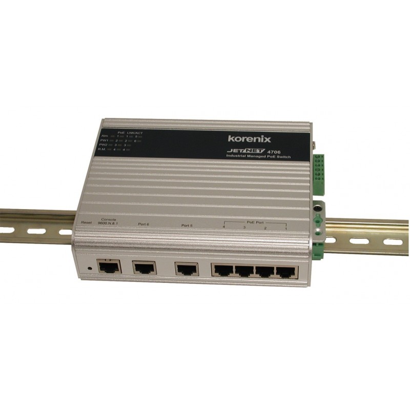 Korenix JETNET 4706 - 6 ports switch 4 x 10/100Mbit + 2 x 10/100Mbit Rj45 - DANBIT