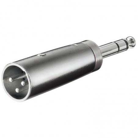 XLR adapter 3-pin XLR han – 6,35 mm stereo han