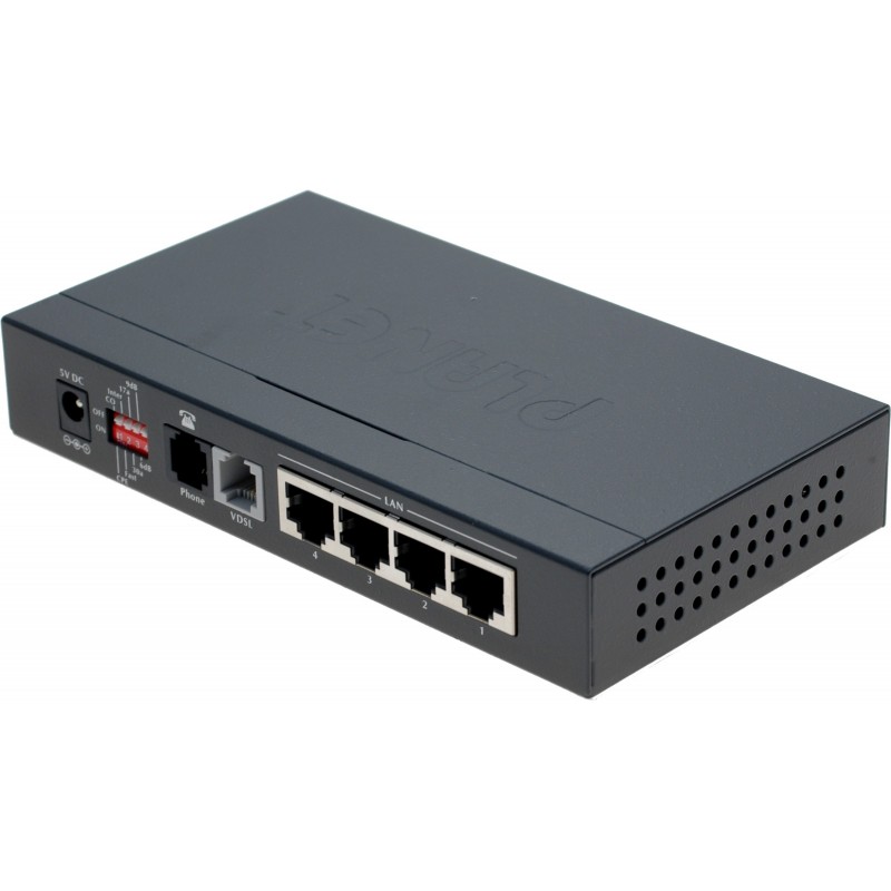 Ethernet over 2-tråds forbindelse med VDSL. 10/100Mbit. 4 ports switch. Op til 1,4km