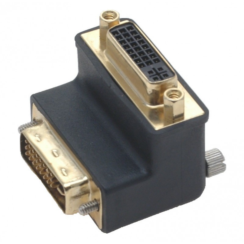 Vinklet DVI stik 90º DVI-I han til hun