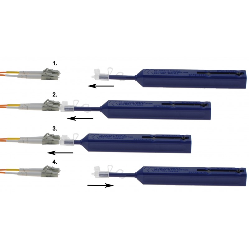 Fiber plug cleaner for LC plug - Cleans fiber sticks for dust and dirt before use