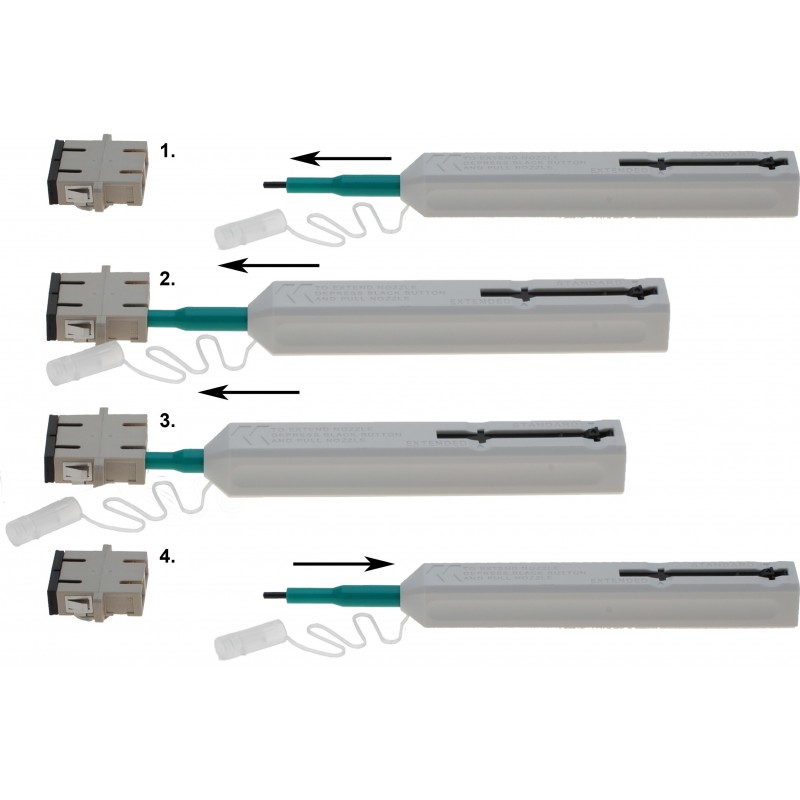 Fiber plug cleaner for SC plugs and adapters - Cleans dust and dirt before use