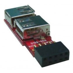 USB pinhead fra motherboard til 2 x USB-A fysisk hun-stik internt adapter stik