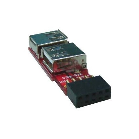 USB pinhead fra motherboard til 2 x USB-A fysisk hun-stik internt adapter stik