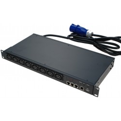 Energimåler og Logger med 8 x 230VAC IEC C13