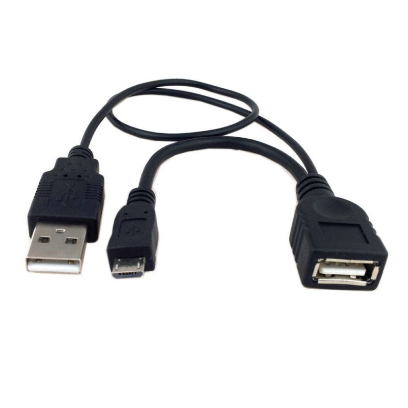 Alsidigt 17 cm USB OTG Y-kabel: Micro-B han til USB A hun