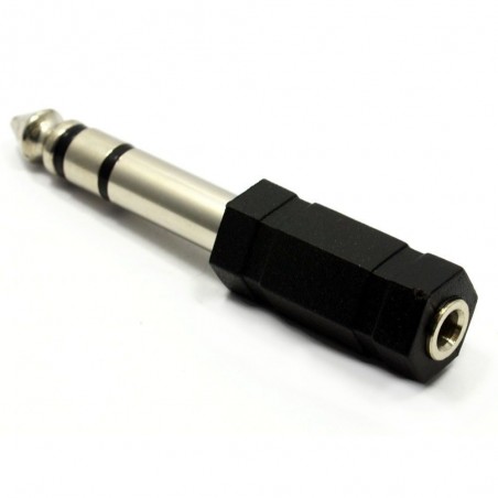 Adapter fra 6.3mm stereo jack han til 3.5mm stereo minijack hun