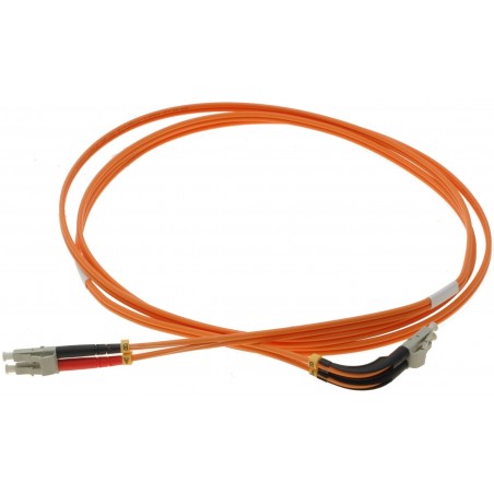 Vinklet fiberkabel, Multi mode, LC-LC, 2m, 62,5/125my, Orange, LSZH, Duplex