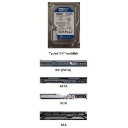 Harddiske 1,8\" 2½\" og 3½\" alle typer, mærker samt kapacitetforHa...