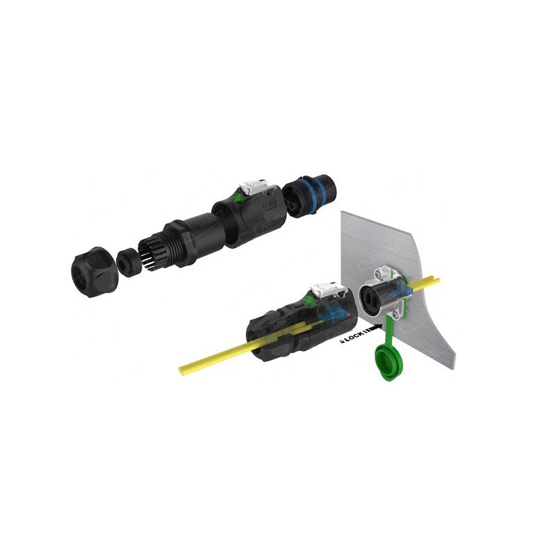 Vandtæt IP67 chassis-/panel gennemgangsstik og kabel-stik