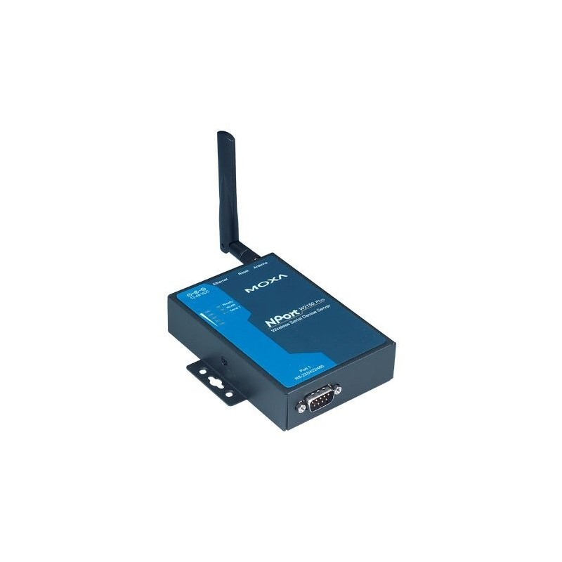 The Moxa NPW2150-EU is a wireless NPORT seriesportserver. Wireless RS232 / RS422 / RS485