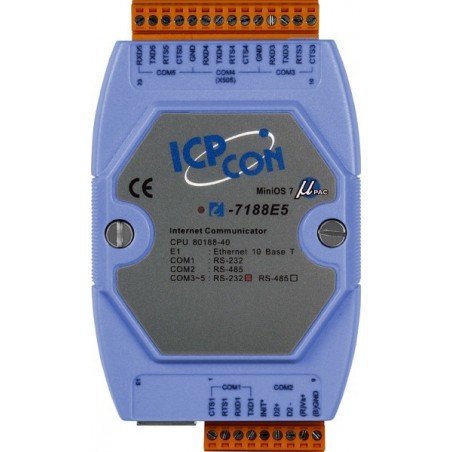 I-7188E5 Ethernet til 4xRS-232 & 1xRS485 port-konverter