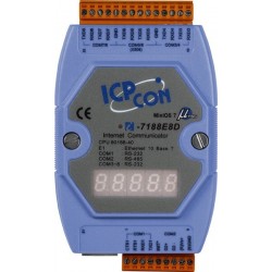 I-7188E8D Ethernet til 7xRS-232 & 1xRS485 port-konverter med LED display