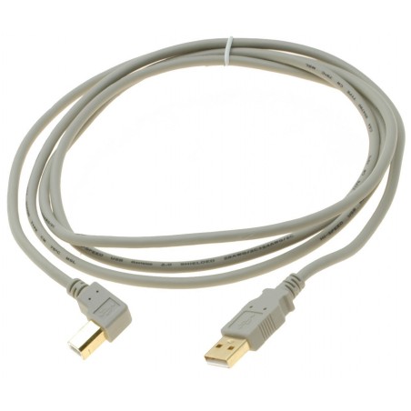 USB A han - B han, 90° vinkelkabel for Vinkelstik og kabler