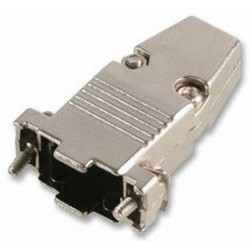 Sheath for DB9 connector, plastic, slotted screw, slim type