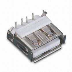 USB 2.0 A hunstik. Loddeterminaler til PCB montering