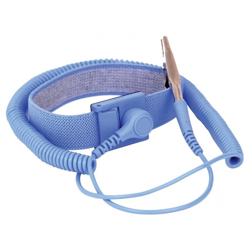 ESD armbånd med spiralkabel og krokodillenæb