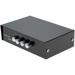 4 ports manuel VGA omskifterboks. 5 x DB15HD hun. Mekanisk omskifter