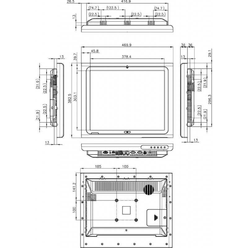 19" Industriel Panel PC, i7 2.66GHz Intel 620M