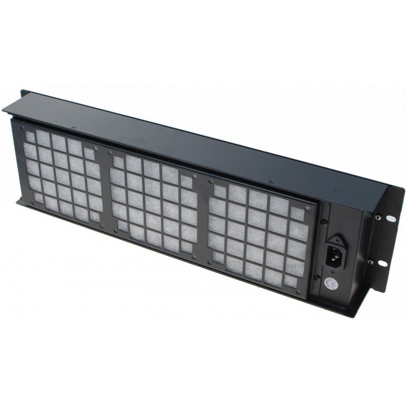 3U blæsermodul til 19" rack. Med 3 x 230VAC FAN. Suger luft ud