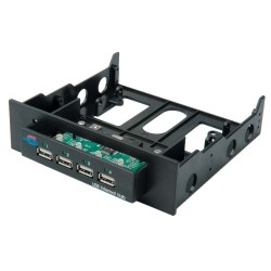 3.5" eller 5 1/4" USB hub til indbygning i PC 4 port USB hub