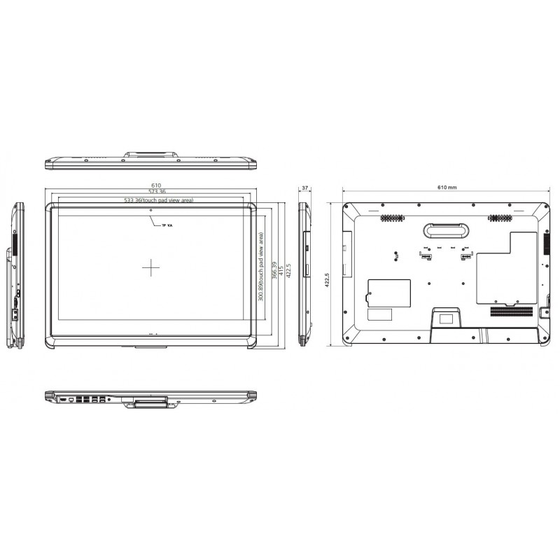 24" Medical godkendt Panel PC, i3/i5/i7 CPU, multi-touch, Scanner, Wifi