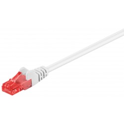 Netværkskabel RJ45 Kat.6 U/UTP, uskærmet, guldkontakter, AWG24, hvid, 3 meter