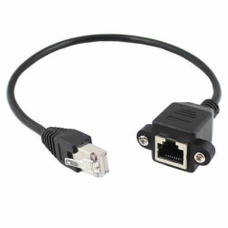 60cm 8pin RJ45 cable He to she screw PAtrel Mount Ethernet LAN Network 8 Pin Extension Cable