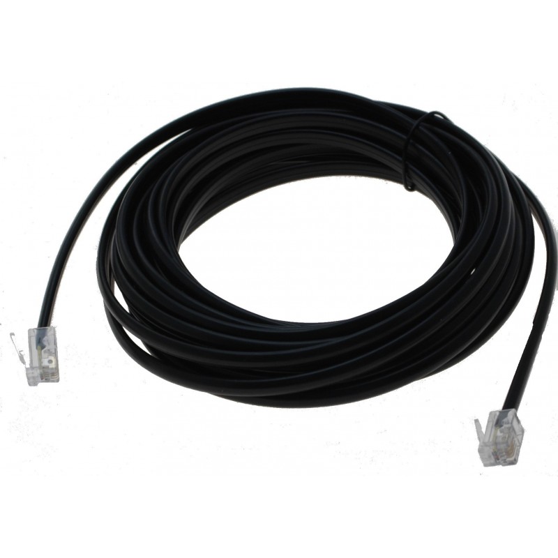 Telefonkabel RJ-10 Han RJ-10 Han, 4 ledere, sort, 4m