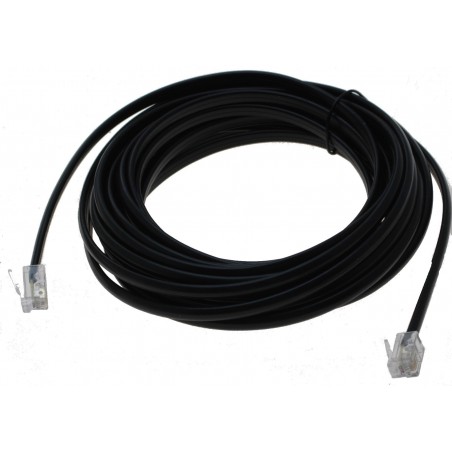 Telefonkabel RJ-10 Han RJ-10 Han, 4 ledere, sort, 4mforTelefonkabel...