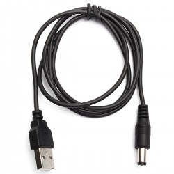 USB han til 2.1/5.5 DC kabel, 1 meter