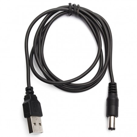 USB han til 2.1/5.5 DC kabel, 1 meter