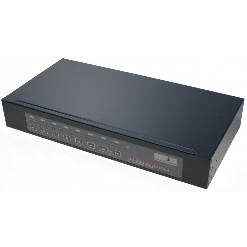 8 ports KVM omskifter, Dual head DVI, USB og lyd