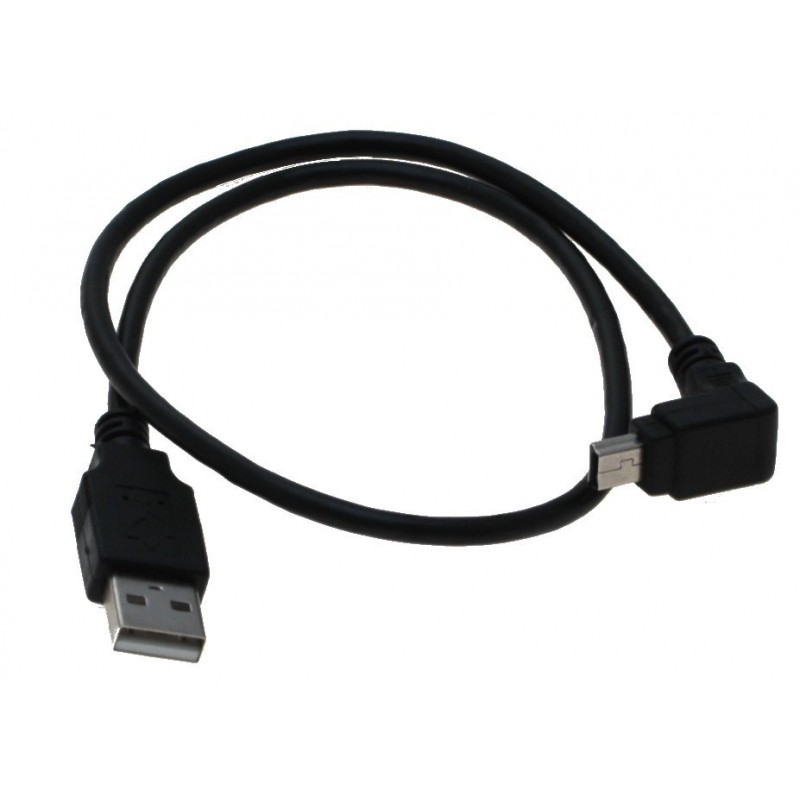 Vinklet USB A han/MINI han 0,5 meter