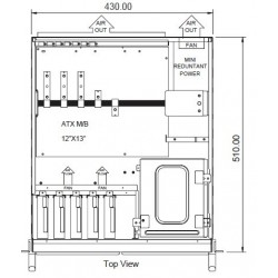 4U 19" PC-kabinet, ATX, sort, ekstra dyb, 5 x 3.5" HDD internt