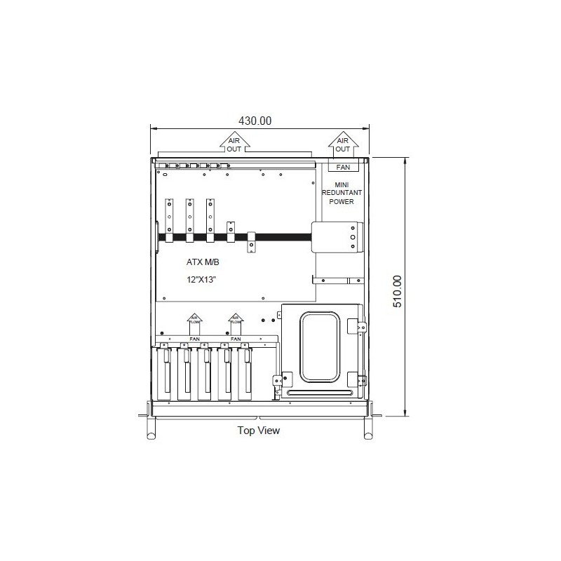 4U 19" PC-kabinet, ATX, sort, ekstra dyb, 5 x 3.5" HDD internt