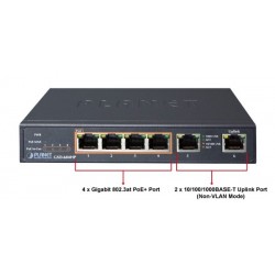 POE 6 ports switch 4 x 10/100/1000Mbit  Gbit RJ45 + 2 uplink