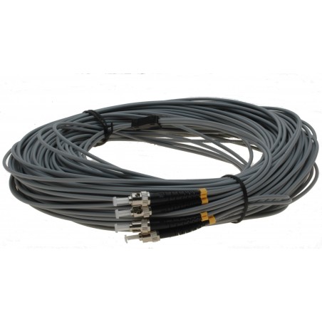 Armeret fiberkabel, Multimode, ST-ST, 5m, 62,5/125my, Sort, LSZH, Duplex