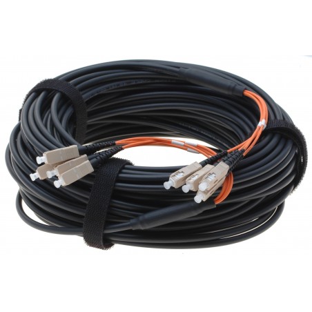 Armeret fiberkabel, Multimode, SC-SC, 120m, 62.5/125my, OM3, Aquafarve, LSZH, duplex
