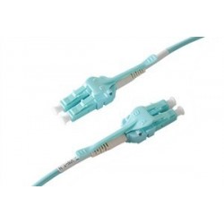 Uniboot Duplex Fiberkabel, 10m OM3 LC-LC, Aqua, 50/125μm