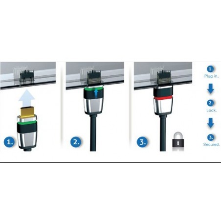 HDMI kabel med Lås - Ethernet - 4K - 10 meter