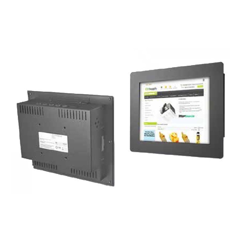 12" monitor med IP65 tæt front med transflektiv LCD og læsbar i sollys