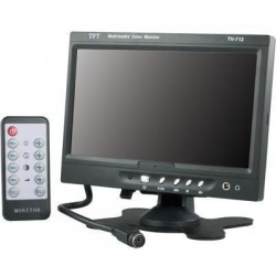 7" TFT-farveskærm 800 x 480 (16:10) med fjernbetjening