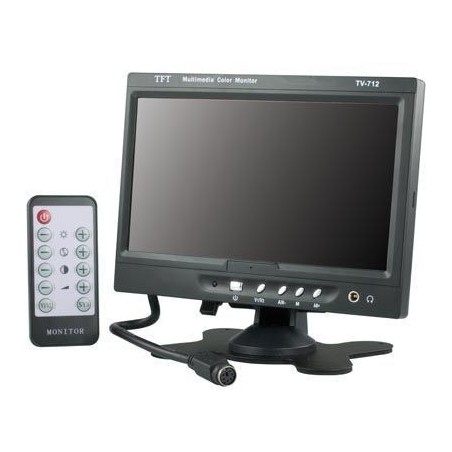 7" TFT-farveskærm 800 x 480 (16:10) med fjernbetjening