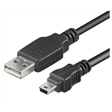 Mini USB cable, A male - mini B male, black 5.0 m