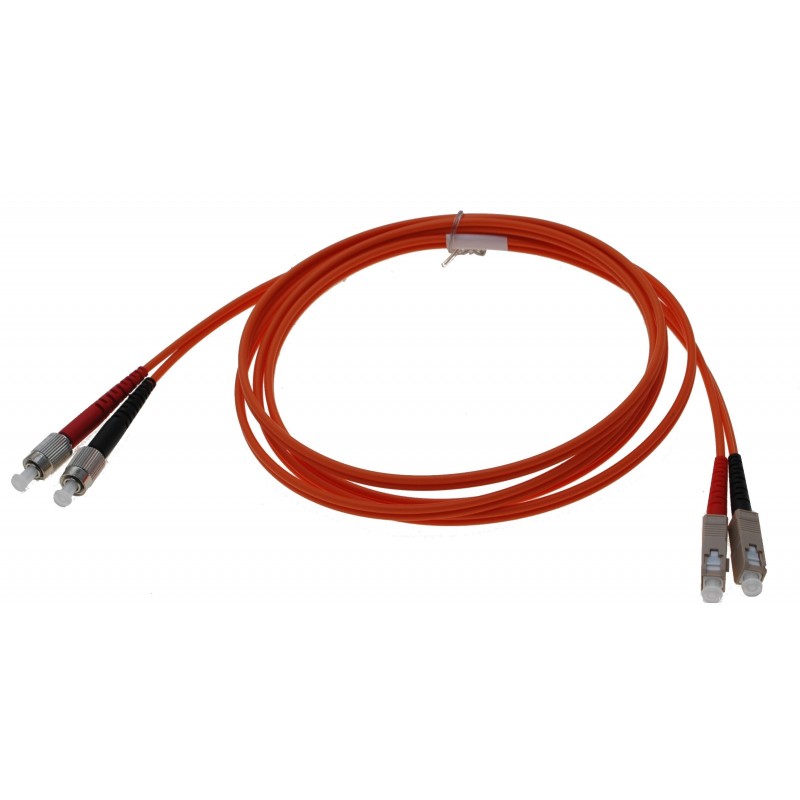 Fiberkabel SC-FC duplex, 62,5/125μm Multi Mode, OM1, 2meter