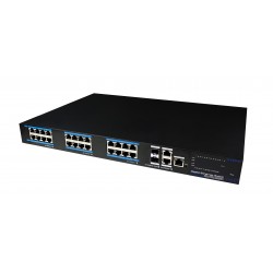 24 ports Managed switch. 24 x 10/100/1000Mbit RJ45. Fiber 2 x 1000Mbit SFP slot