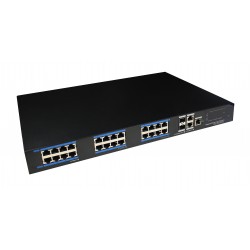 24 port Managed Switch. 24 x 10/100/1000Mbit RJ45. Fiber 2 x 1000Mbit SFP slot